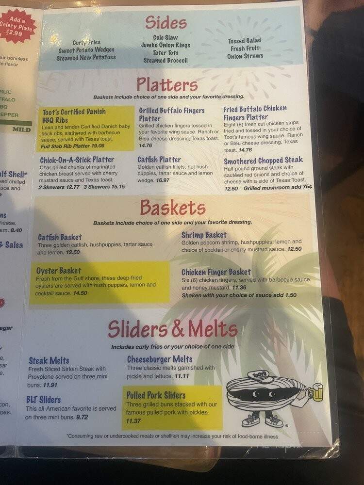 Toot's Restaurant - Smyrna, TN menu_pic