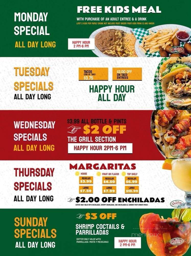 La Cantina Mexican Grill - Beaumont, TX menu_pic