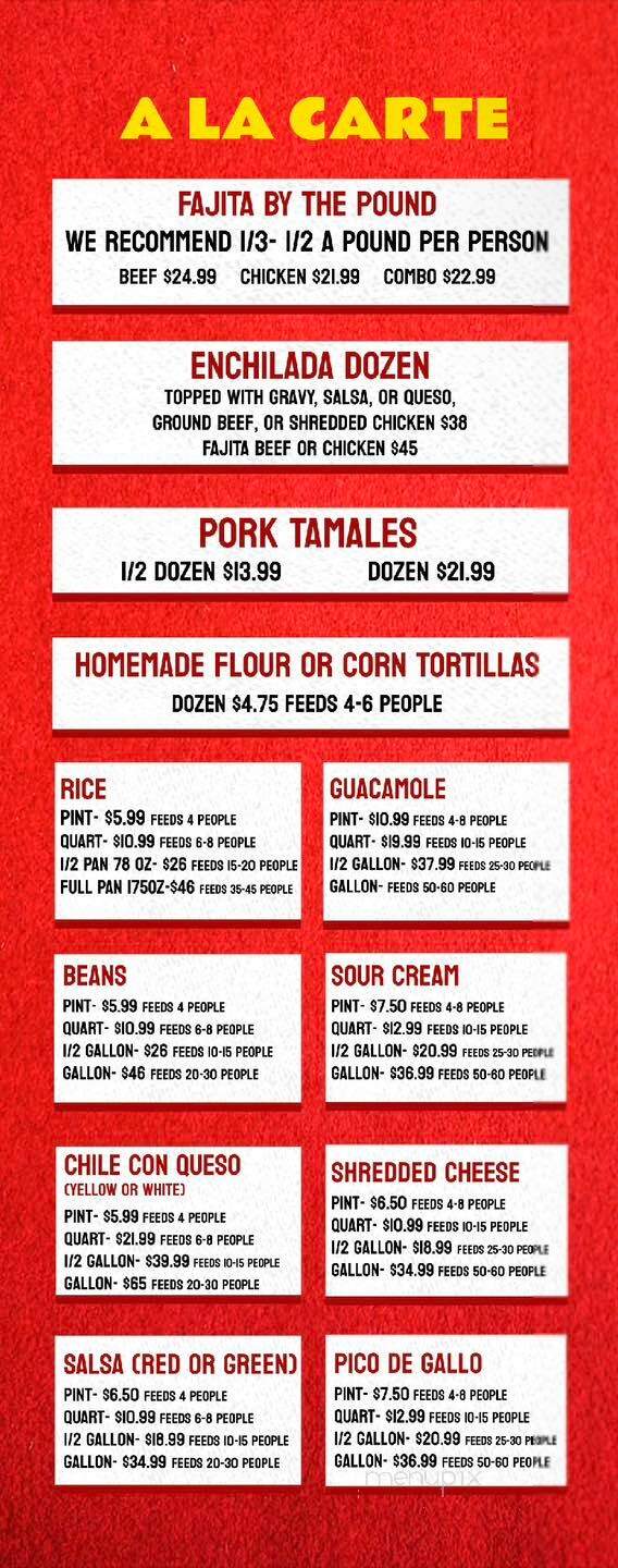 La Cantina Mexican Grill - Beaumont, TX menu_pic
