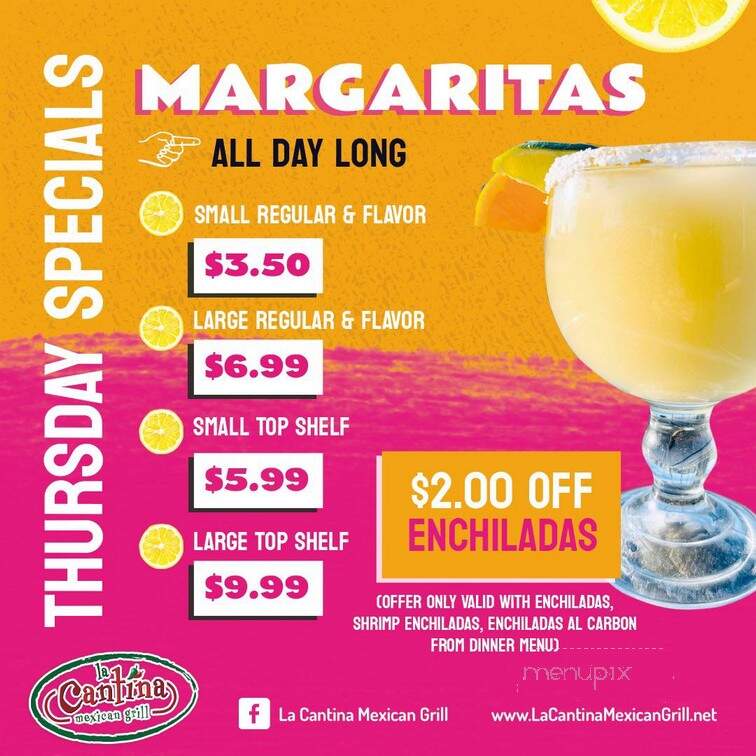 La Cantina Mexican Grill - Beaumont, TX menu_pic