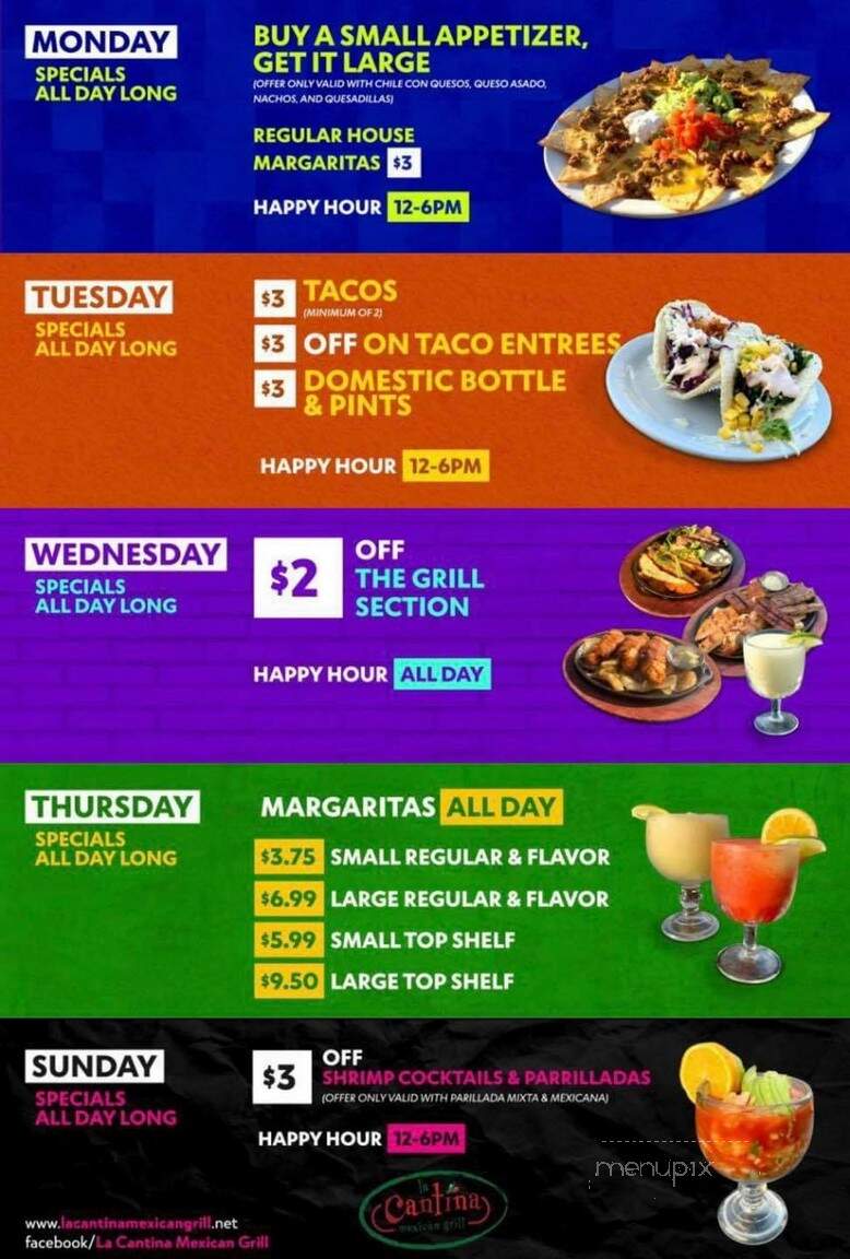 La Cantina Mexican Grill - Beaumont, TX menu_pic