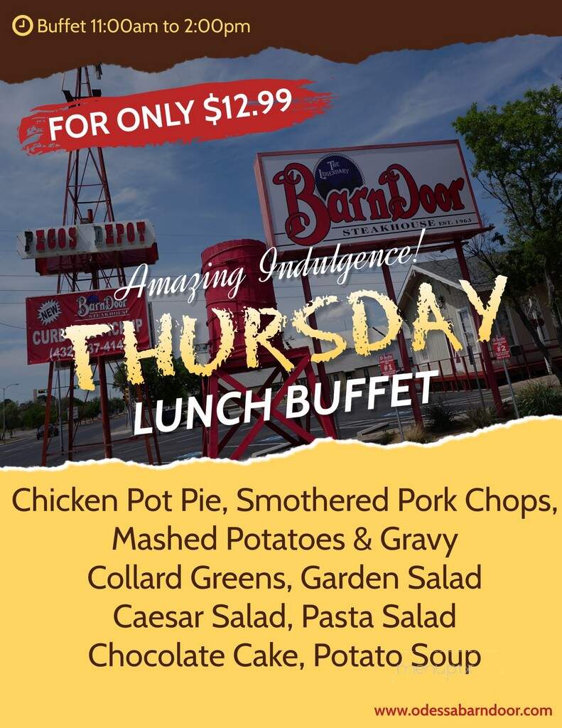 Barn Door Steakhouse - Odessa, TX menu_pic