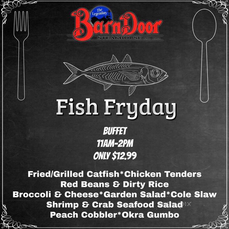 Barn Door Steakhouse - Odessa, TX menu_pic