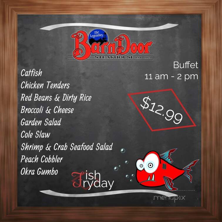 Barn Door Steakhouse - Odessa, TX menu_pic
