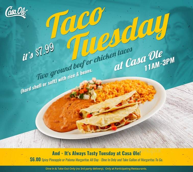 Casa Ole' - Bryan, TX menu_pic