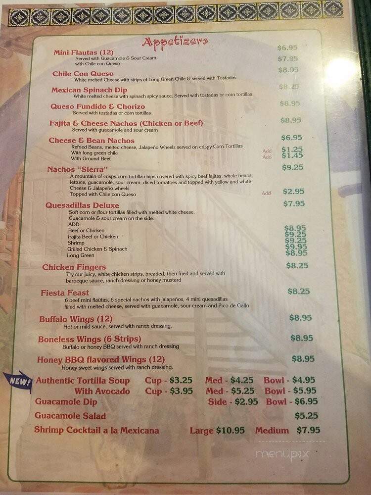 Casita Linda Mexican Restaurant - El Paso, TX menu_pic