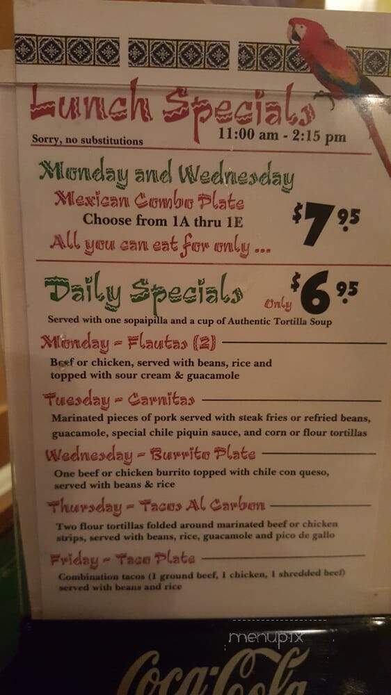 Casita Linda Mexican Restaurant - El Paso, TX menu_pic