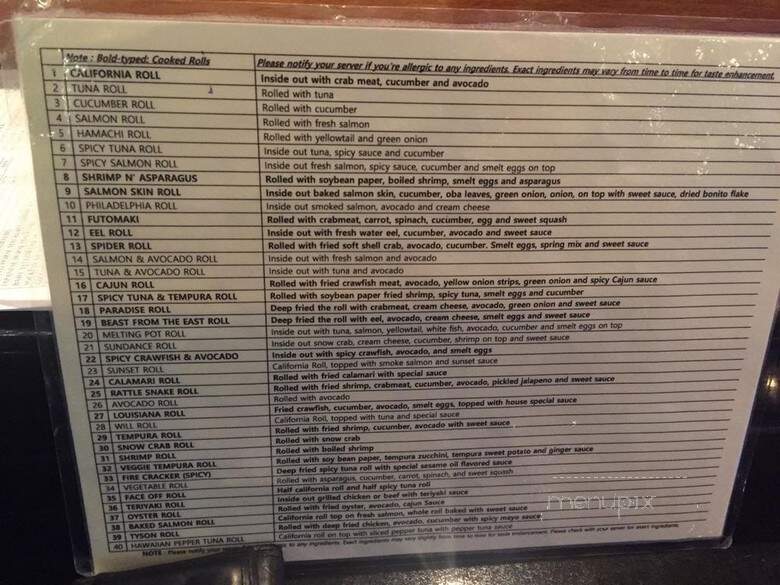 Cowtown Sushi - Southlake, TX menu_pic