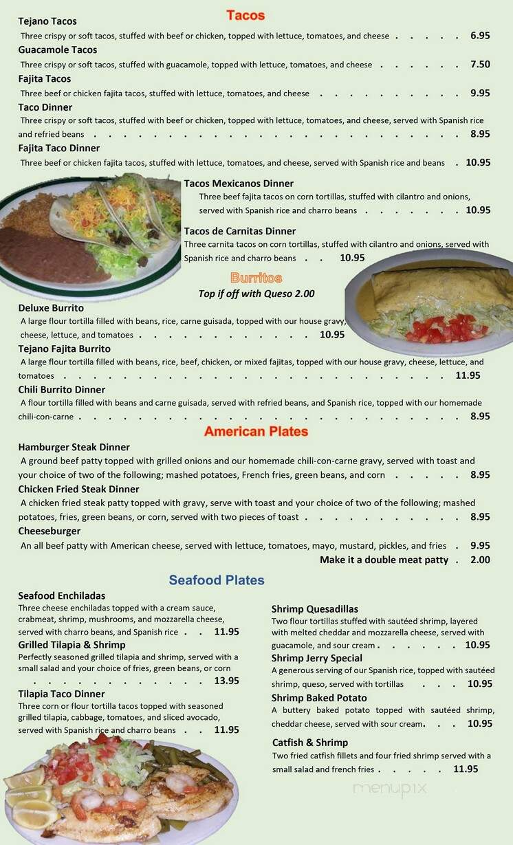 El Tejano Mexican Restaurant - Channelview, TX menu_pic
