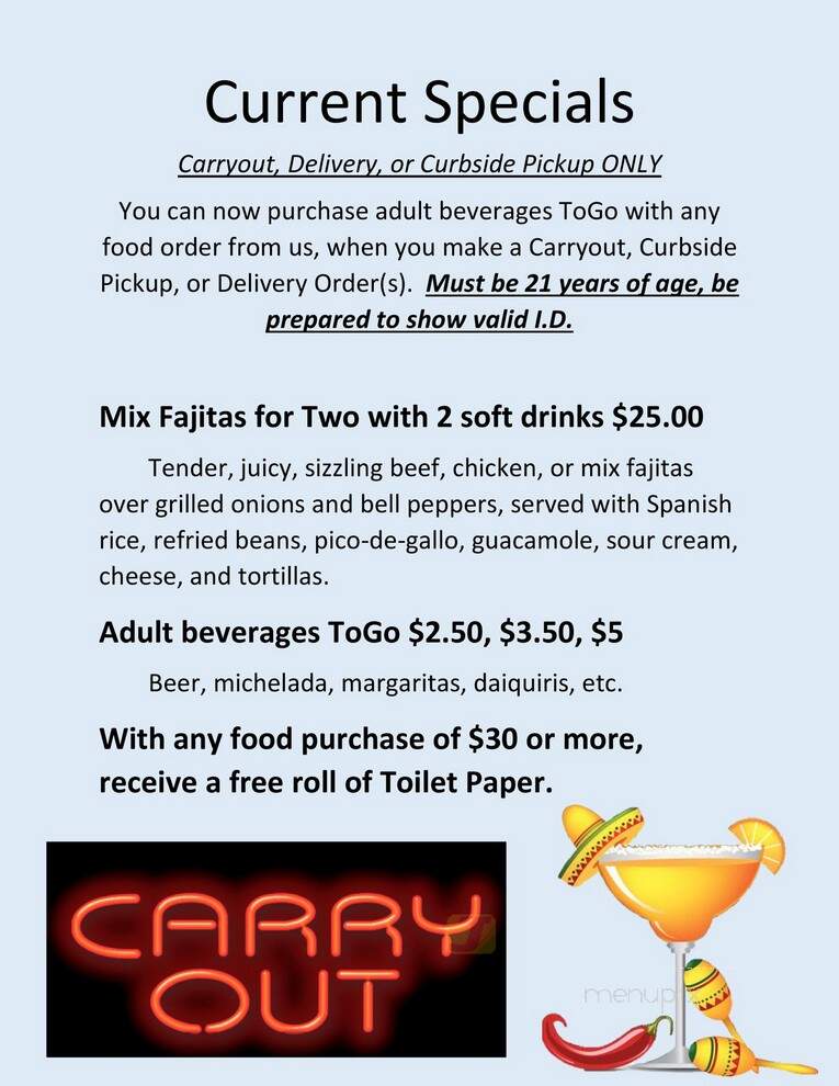 El Tejano Mexican Restaurant - Channelview, TX menu_pic