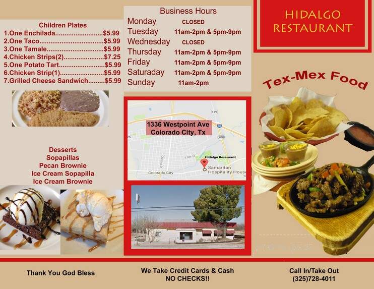 Hidalgo Restaurant - Colorado City, TX menu_pic