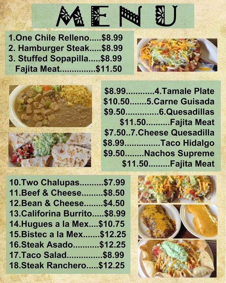 Hidalgo Restaurant - Colorado City, TX menu_pic