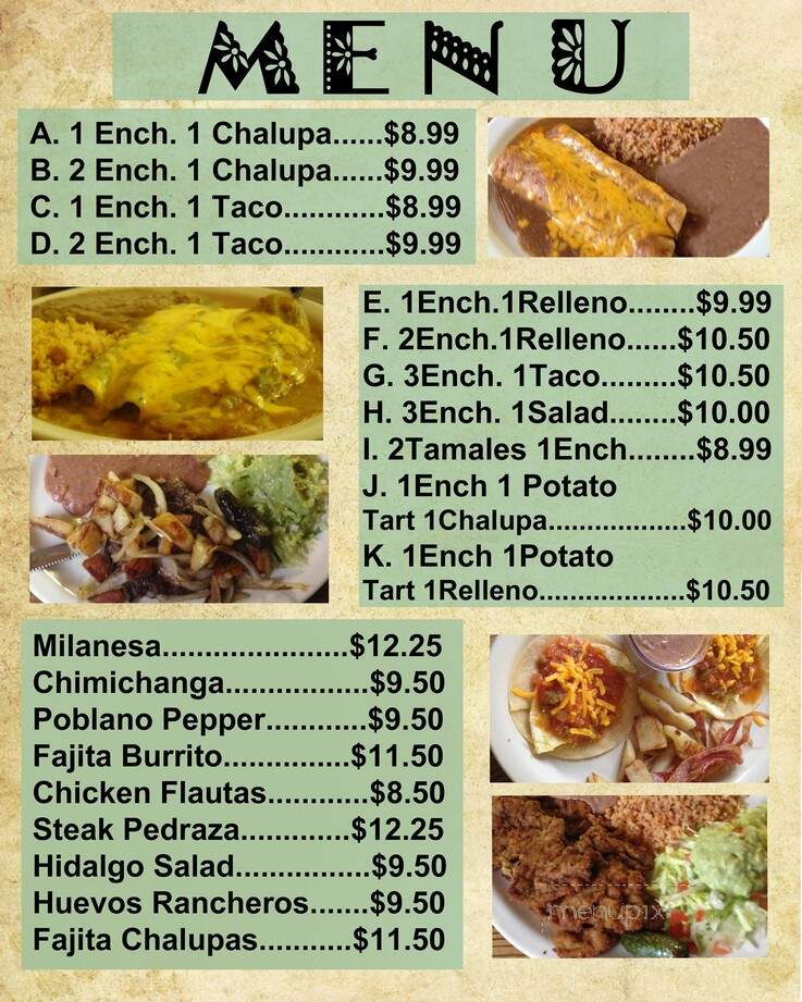 Hidalgo Restaurant - Colorado City, TX menu_pic
