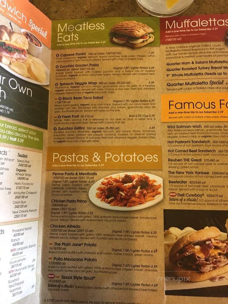 Jason's Deli - Tyler, TX menu_pic