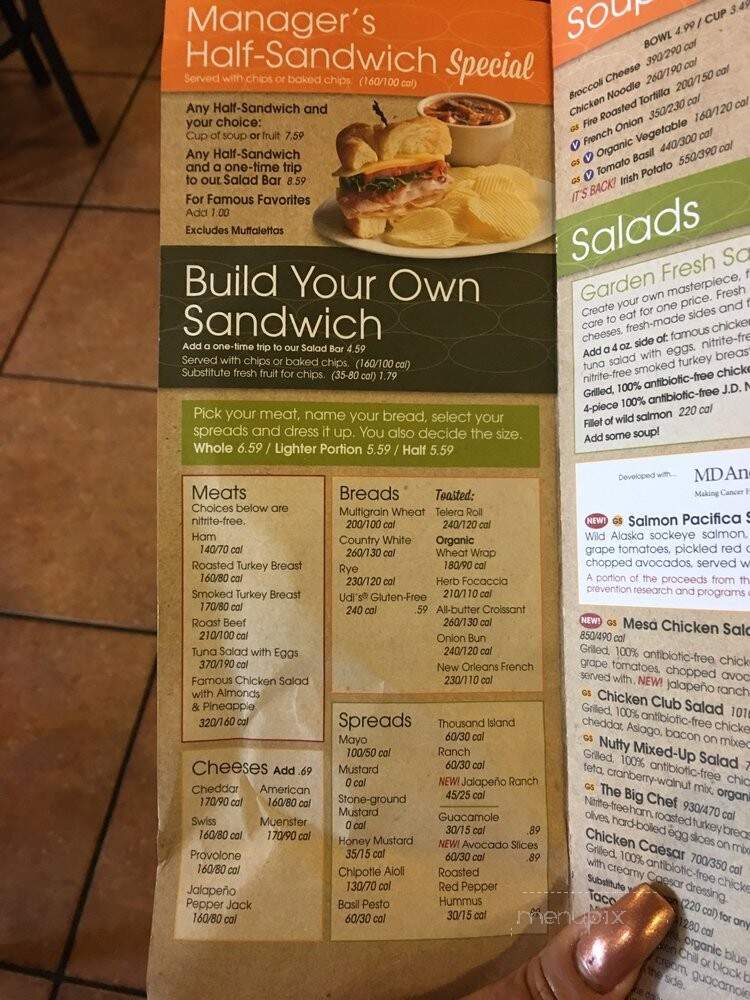 Jason's Deli - Tyler, TX menu_pic
