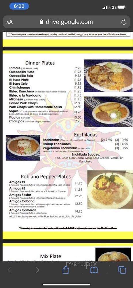 La Cabana Grill - Spicewood, TX menu_pic