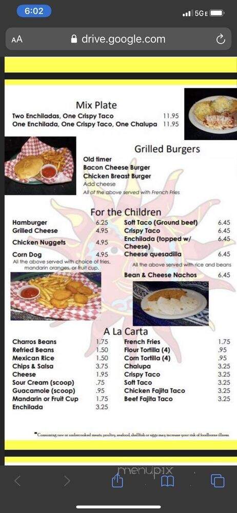 La Cabana Grill - Spicewood, TX menu_pic