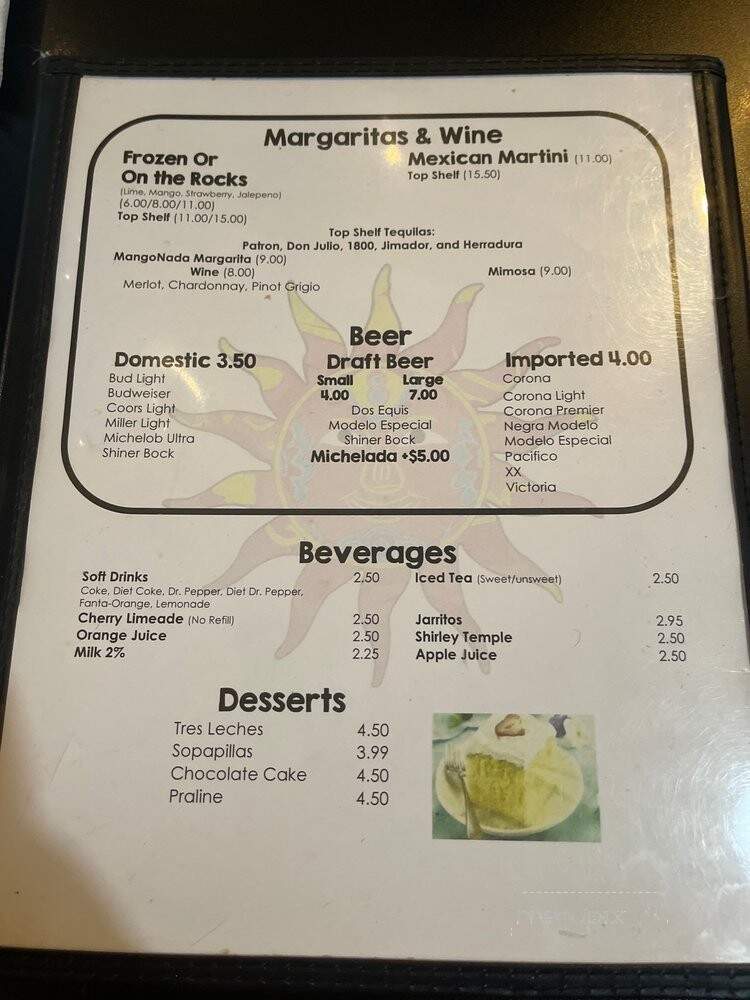 La Cabana Grill - Spicewood, TX menu_pic