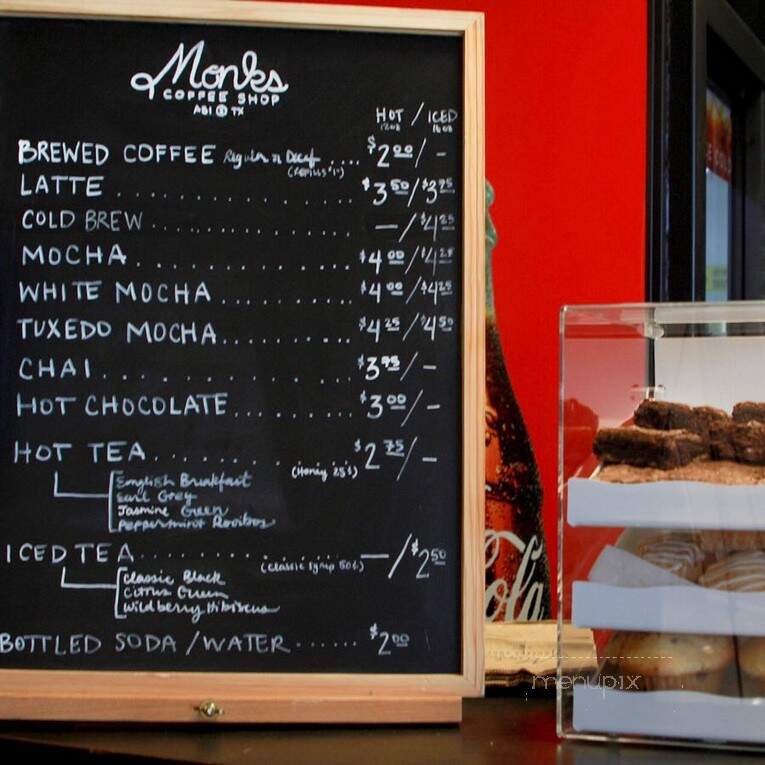 Monk's Coffee Shop - Abilene, TX menu_pic