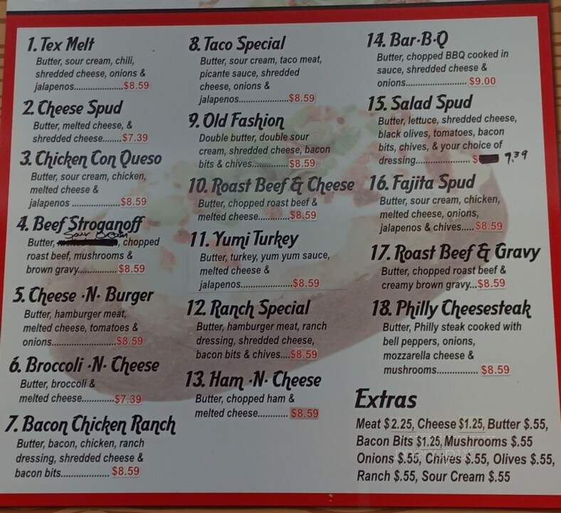 Potato Patch - Texarkana, TX menu_pic