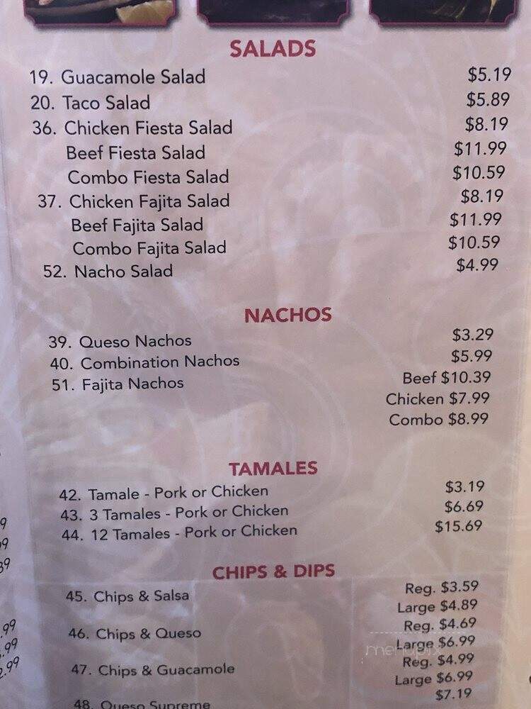 Rosa's Cafe & Tortilla - Abilene, TX menu_pic