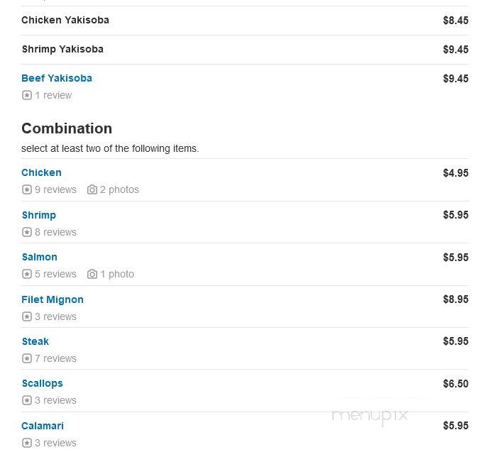 Shogun Japanese Grill & Sushi - Conroe, TX menu_pic