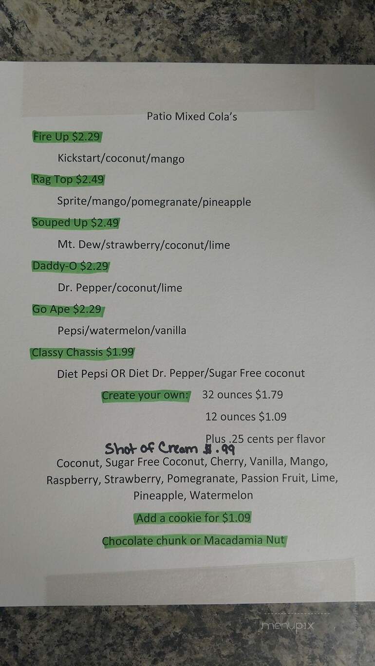 Patio Drive In - Blanding, UT menu_pic