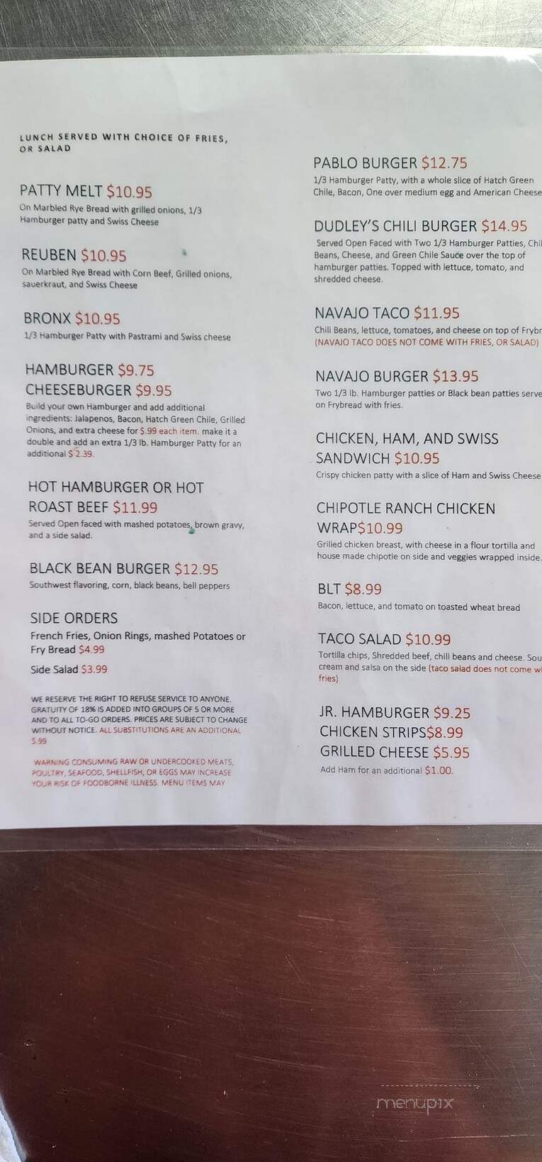 Yak's Center Street Cafe - Blanding, UT menu_pic