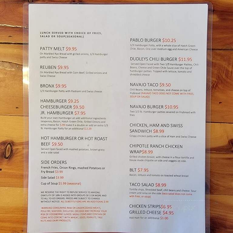 Yak's Center Street Cafe - Blanding, UT menu_pic
