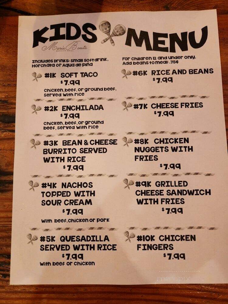 Maria Bonita Mexican Grill - Orem, UT menu_pic