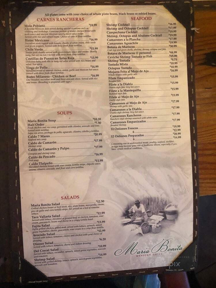 Maria Bonita Mexican Grill - Orem, UT menu_pic