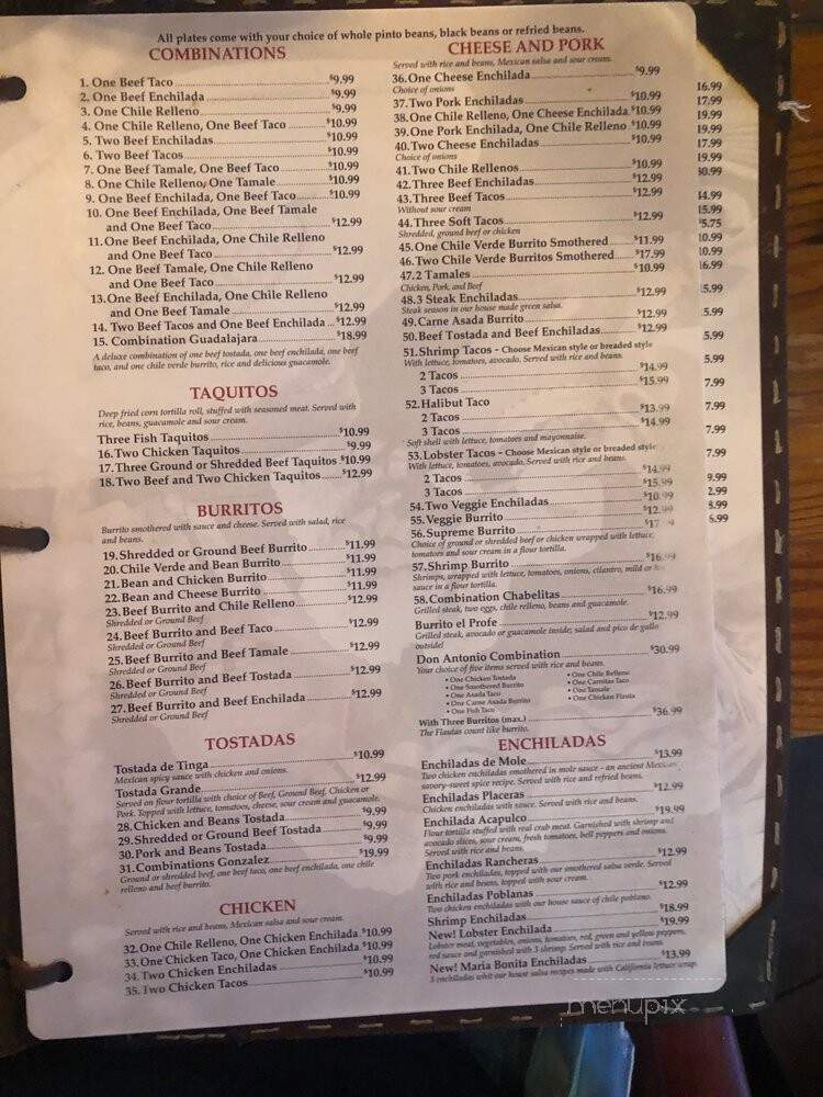 Maria Bonita Mexican Grill - Orem, UT menu_pic