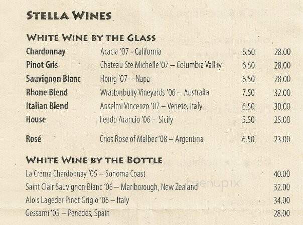 Stella Grill - Salt Lake City, UT menu_pic
