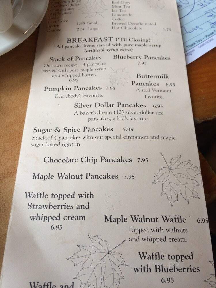 Maple Sugar & Vermont Spice - Mendon, VT menu_pic