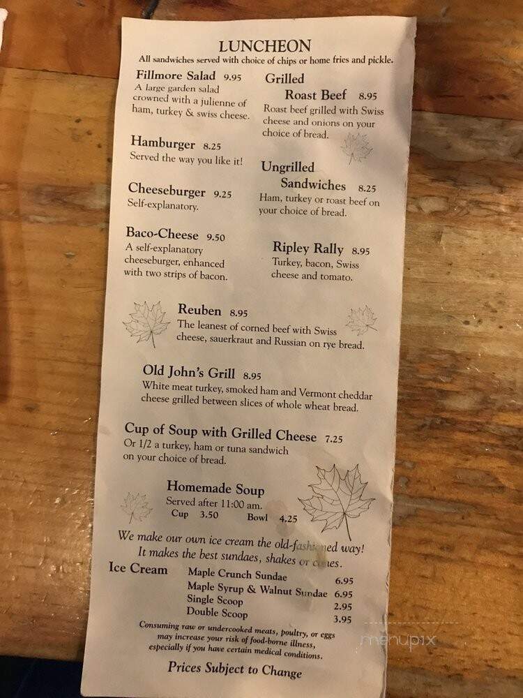 Maple Sugar & Vermont Spice - Mendon, VT menu_pic