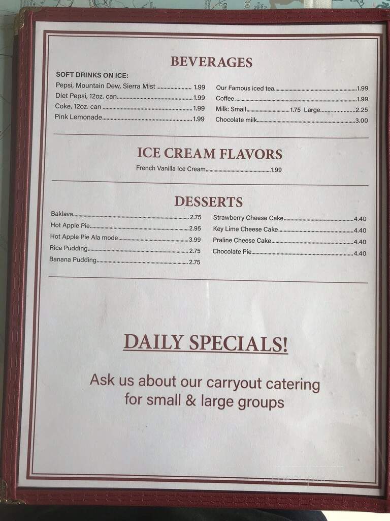 Alexander's - Petersburg, VA menu_pic