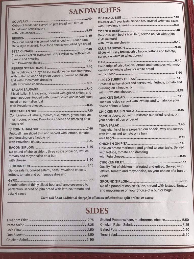 Alexander's - Petersburg, VA menu_pic