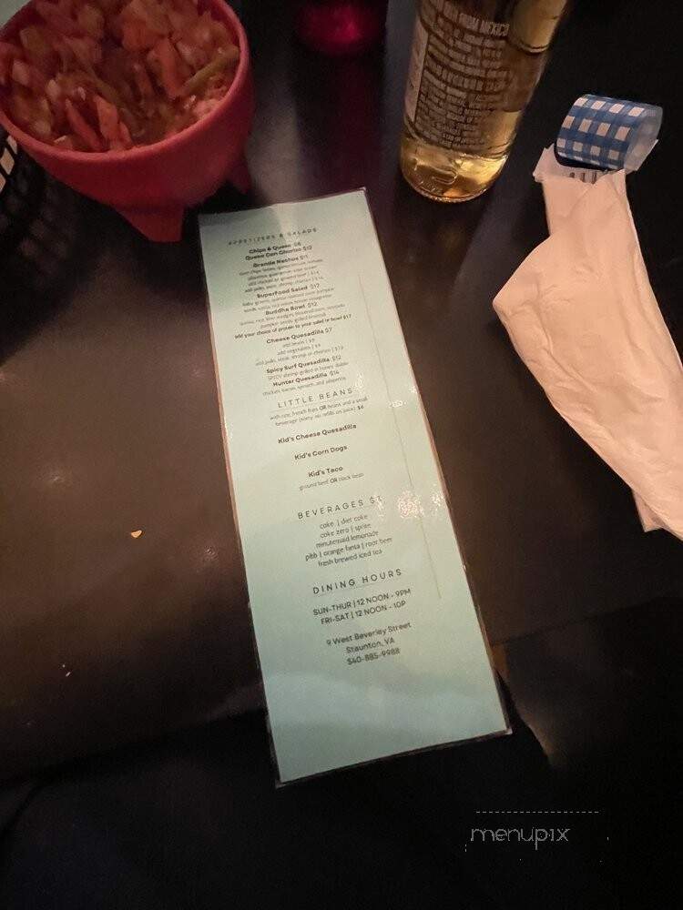 Baja Bean Co - Staunton, VA menu_pic