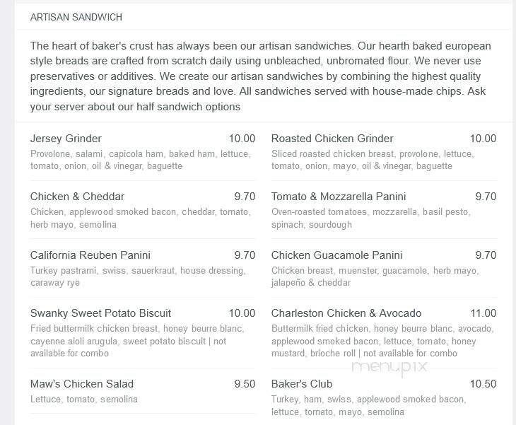 Baker's Crust Bread Market - Norfolk, VA menu_pic