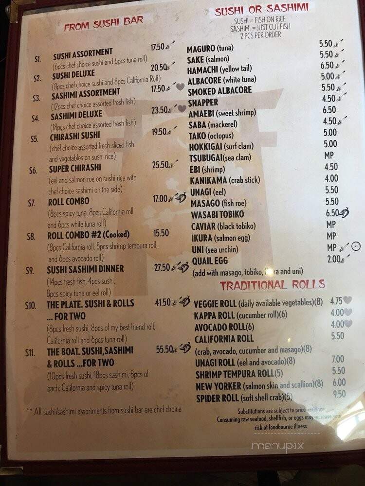 Ben Gui Sushi - Roanoke, VA menu_pic