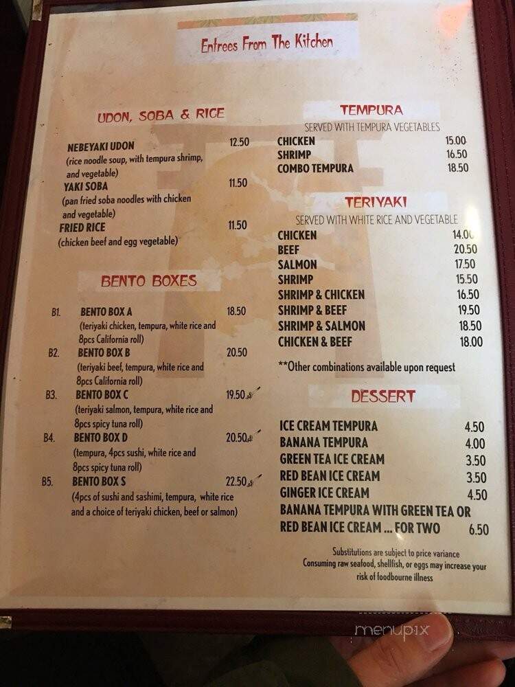 Ben Gui Sushi - Roanoke, VA menu_pic