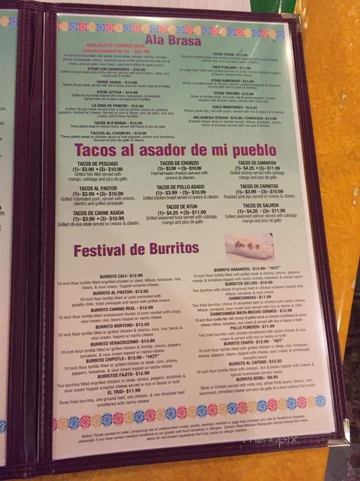 Camino Real - Virginia Beach, VA menu_pic