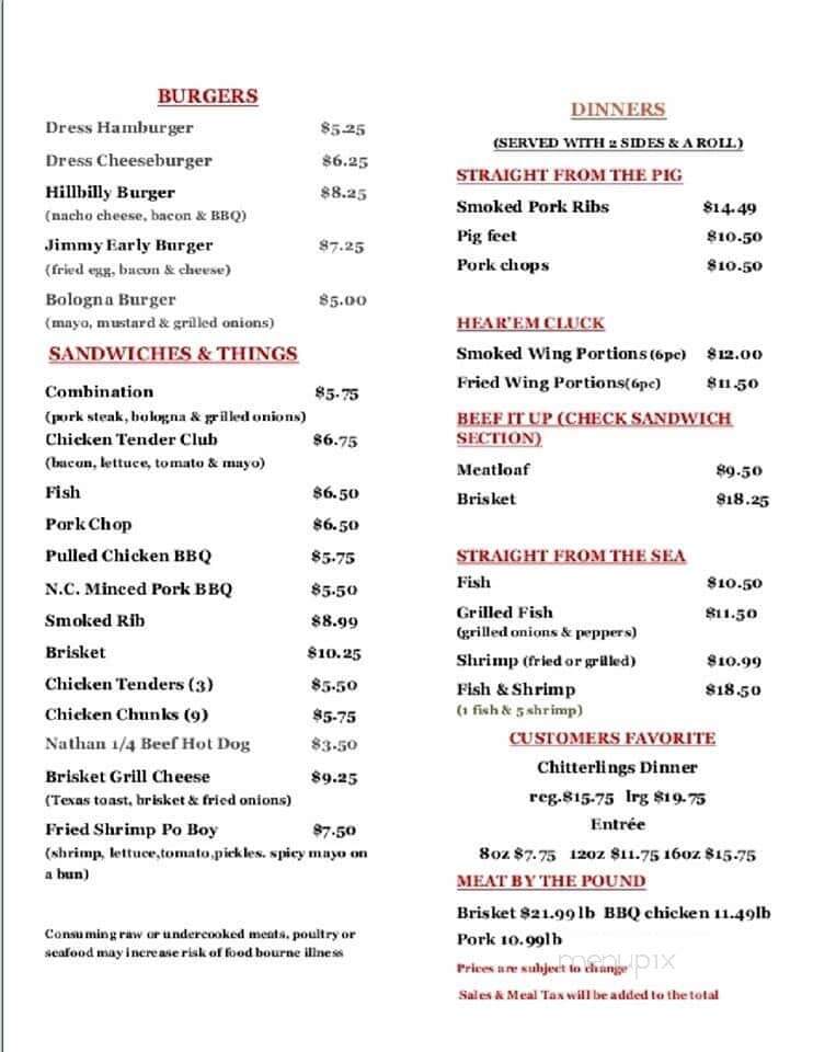 Carolina Bar B Que - Richmond, VA menu_pic