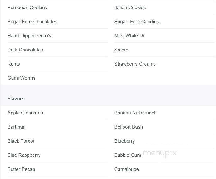 Ice Cream Cottage - Moneta, VA menu_pic