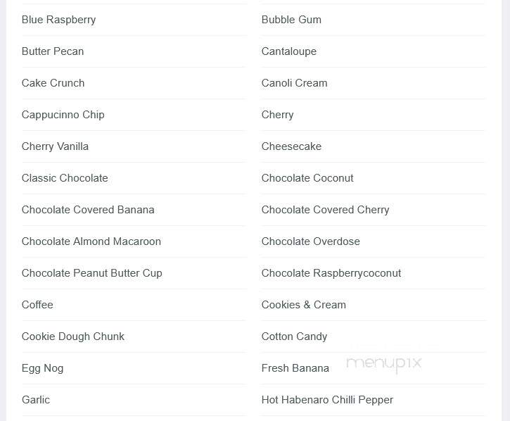 Ice Cream Cottage - Moneta, VA menu_pic