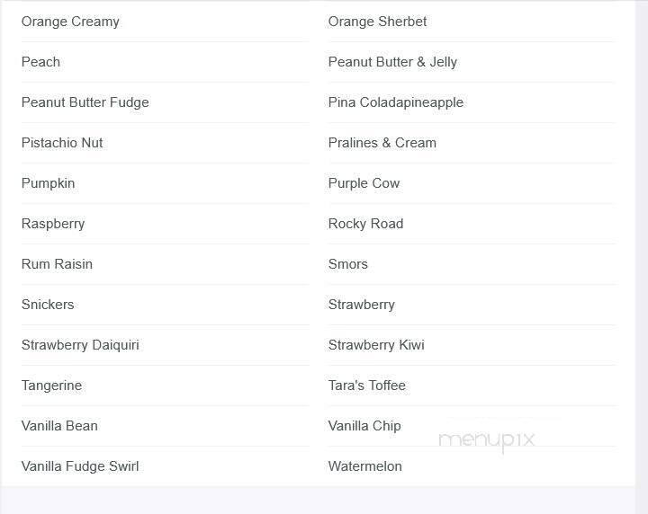Ice Cream Cottage - Moneta, VA menu_pic