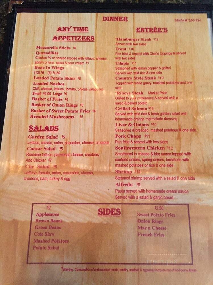 Lindsay's Roost Bar & Grill - Hot Springs, VA menu_pic