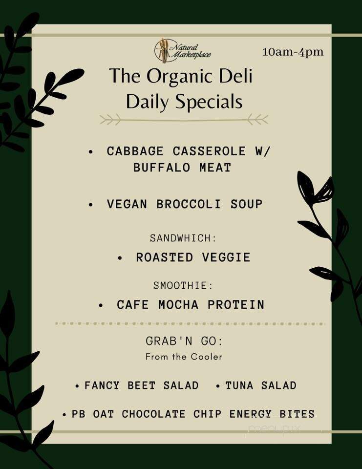Natural Marketplace - Warrenton, VA menu_pic