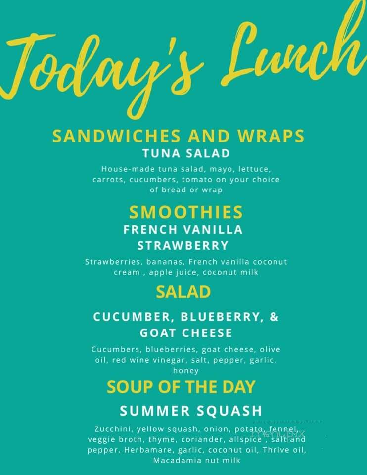 Natural Marketplace - Warrenton, VA menu_pic