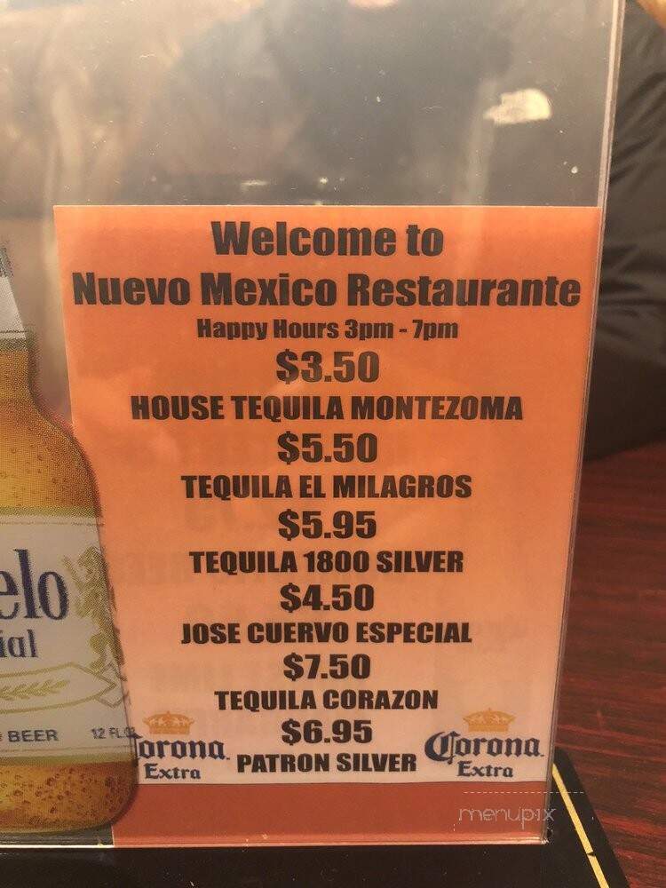Nuevo Mexico Restaurante - Glen Allen, VA menu_pic